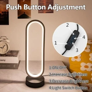 LED Table Lamp U Shaped Night Light USB Rechargeable Dimmable Bedroom Bedside - Picture 1 of 14