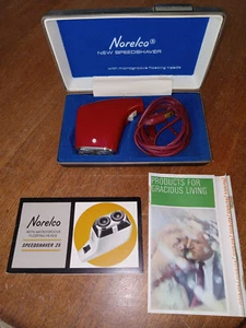 AFEITADORA NORELCO 25 ROJA CON ESTUCHE Y MANUALES - Imagen 1 de 5