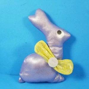 Chocolate Easter Bunny Plush Purple Sparkle 6.5" Old Fashioned Rabbit like Peeps - Picture 1 of 3