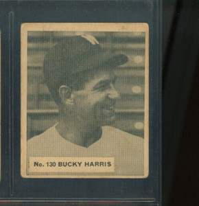1936 WORLD WIDE GUM set break #130 Bucky Harris Washington Senators HOF