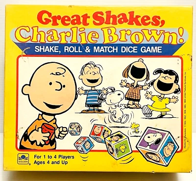 Great Shakes Charlie Brown Golden Retro 1988 Dice Game. Shake Roll & Match. - Image 1 of 4