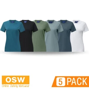 5 X Camiseta de manga corta de algodón premium con costuras laterales para mujer TS44 - Imagen 1 de 17