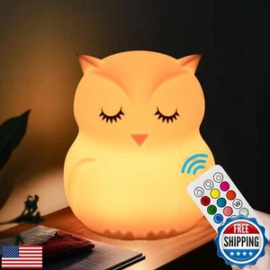 xinjinhju Night Lights for Kids, Cute Owl Lamp 9 Colors Changing LED Nightlig - Picture 1 of 5