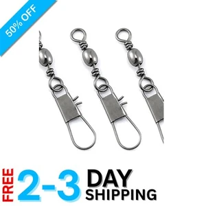 50 Pack Fishing Swivels Snap Connectors Stainless Steel Fishing Tackle 150pcs - Picture 1 of 11