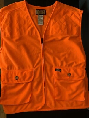 Sports Afield Shooting Vest Men's Size L Safety Orange Padded Shoulder Zip Front - Image 1 of 2