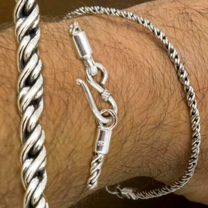 GEWEBTES GEFLOCHTENES STAMMESSCHLANGENKUNST 925 STERLINGSILBER HERRENARMBAND 8 8,5 9 9,5 10" - Bild 1 von 12