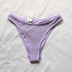 Aerie Shine Cheekiest Bikini Bottom Lilac XS Glitter Bikini Shiny Swimsuit - Picture 1 of 5