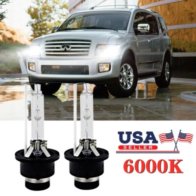6000k HID Headlight Bulb For Infiniti QX56 2004-2010 Low Beam Stock Fit Qty of 2 - Image 1 of 4