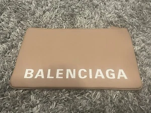 Balenciaga Ville Leather Pouch Pink Sz Large - Picture 1 of 4
