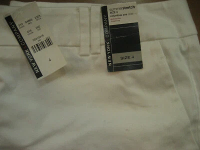 NUEVO $42 New York & Co Blanco Verano Elastizado Columbus Ave Pantalones Cortos Talla 4 Foto 1 de 3