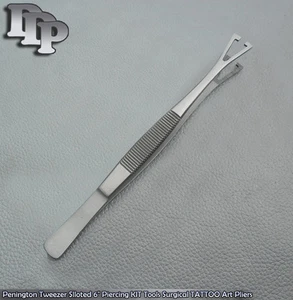 1 pieza KIT de perforación de pinzas Penington de 6" inclinadas herramientas alicates quirúrgicos para arte de tatuaje - Imagen 1 de 3