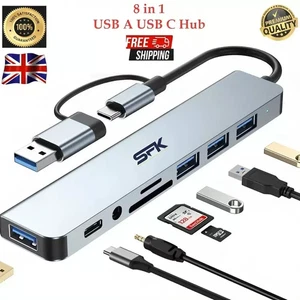 8 in 1 Multiport USB-C Hub Type C To USB 3.0 4K HDMI Adapter For Macbook Pro/Air - Picture 1 of 12
