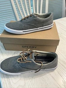 NEW! Sperry Top Sider 10.5 Striper II CVO SW Grey Salt Washed Lace Up STS17393 - Picture 1 of 6
