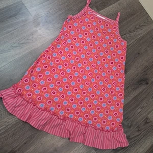 Hanna Andersson Size 110 5 Sleeveless Tank Dress Cotton Pink Floral - Picture 1 of 7