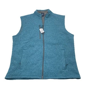 Johnnie O Golf Vest Mens Large Blue Stretch Water Resistant Full Zip Performance - Picture 1 of 8