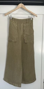 YFB Wide Leg Linen Blend Pants - Women’s Size XS - Olive Green - Picture 1 of 8