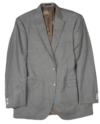 Blazer Peter Millar Para Hombre 44T Lana Dos Botones Beige Marrón Pata de Gallo Foto 1 de 4