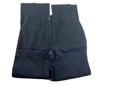 Rafaella Womans Black Striped Ergo Fit Straight Leg Career Pants Size 8 Preowned - Image 1 of 4