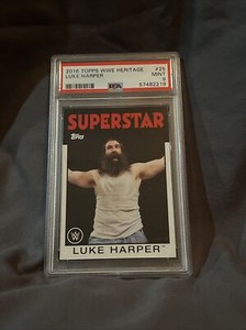 Luke Harper 2016 Topps Heritage WWE Card #25 PSA 9 Low Pop 1 Brodie Lee AEW