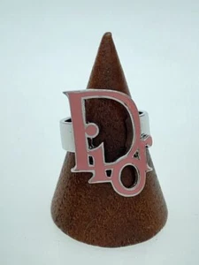 Christian Dior Ring Logo Size 6 Pink Silver Womens Used - Picture 1 of 4