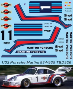 1/32 Slot Car  Decals for Porsche 934 / 935 Martini TBD926 - Imagen 1 de 1