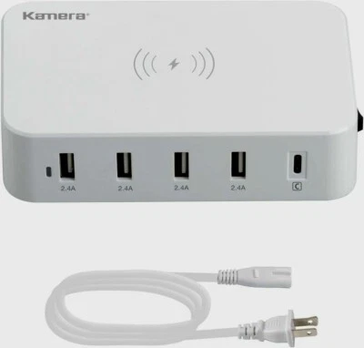 NIB KAMERA 60W Wireless USB-C 5-Port USB Wireless Charger 1-USB-C 4-USB-A  - Image 1 of 4