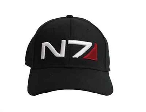 Mass Effect Mens N7 Logo Stretch Fitted Black Hat Cap New With Tags - Picture 1 of 7