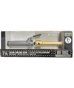 Hair Hot Tools Diamond Platinum Salon Curling Iron 1 1/4" Nano Ceramic Silver - Picture 1 of 12