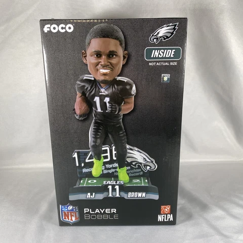 AJ Brown Philadelphia Eagles Season Receiving Yards Record Bobblehead #40/72 Cover