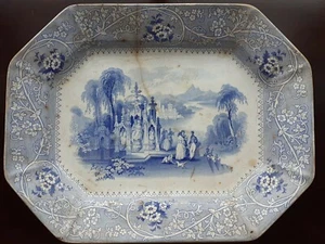 Antik 1830-40 W. ADAMS & SONS COLUMBIA STAFFORDSHIRE PLATTE TABLETT Transferware - Bild 1 von 12