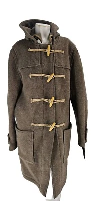 J Crew Men's Coat Large Brown Heritage Collection Moon Wool Toggle Button Hooded - Image 1 of 4
