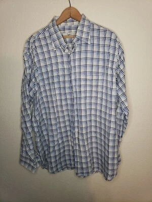 Camisa Ingram Para Hombre AZUL Cuadros 100% Algodón Hecha en Italia Botón Frontal Talla XL Foto 1 de 4