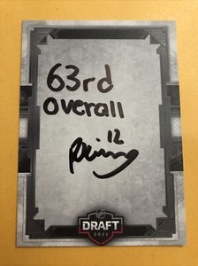 Riley Kidney Signed 2021 NHL Draft 63rd Overall Card Montreal Canadiens