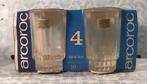 Arcoroc Juice Lancer Pattern France Clear Glasses 3.5" 16 cl=5.41 oz With LABELS - Picture 1 of 10