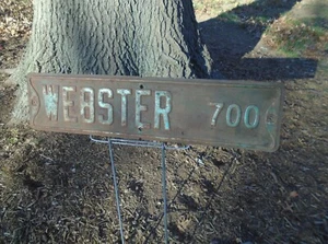Letrero de calle vintage WEBSTER en relieve - Imagen 1 de 4