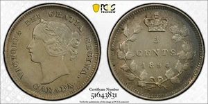 1894 Canada 5 Cent - PCGS AU Detail - Picture 1 of 3