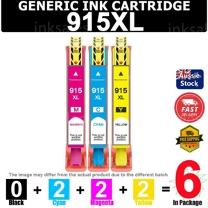 6x 915XL 915 Colour Generic Ink Cartridges For HP 8010 8012 8020 8022 8026 8028 - Picture 1 of 4