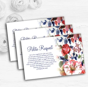 Hübsche blaue Vintage Blumen personalisiert Hochzeit Geschenk Wunsch Geld Gedicht Karten - Bild 1 von 1