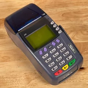 Verifone Omni 3750 Gray/Blue Wired Digital POS Credit Card Terminal & Reader - Picture 1 of 5