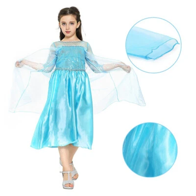 Abolai Frozen Elsa-Inspired Costume Dress W/ Cape Ice Snow Queen Skirt For Girls - image 1 of 4