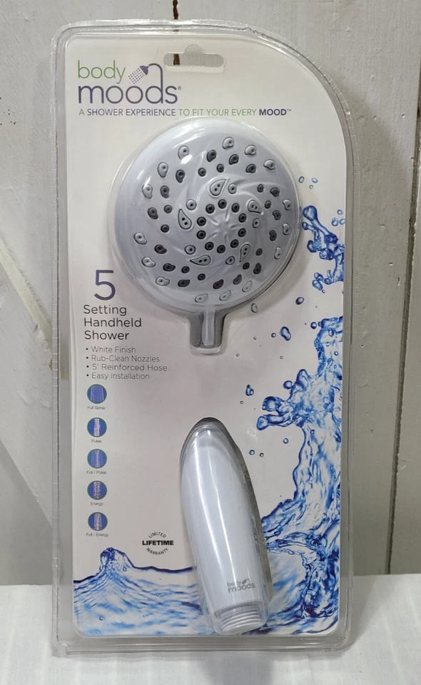 Waxman Handheld Shower 5 Setting White Camping Pets Unopened Packaged NEW - Imagem 1 de 1