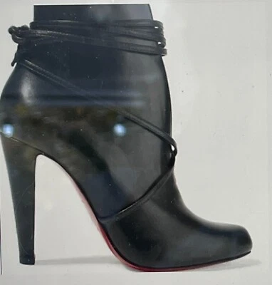 CHRISTIAN LOUBOUTIN black leather strappy ankle boots WORN ONCE US Size 8.5 - Image 1 of 4