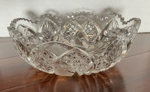 "Herirloom de colección vidrio prensado brillante baya tazón de fruta margarita botones arcos de 8,5""" - Imagen 1 de 10