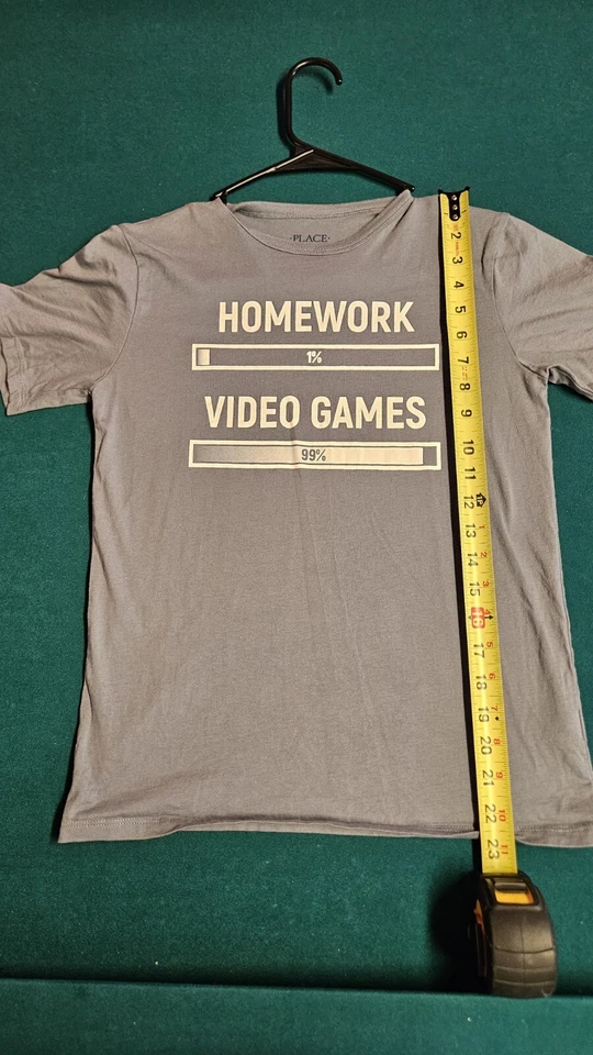Camiseta Carga Tarea Vs Videojuegos Talla Grande Lugar Infantil Foto 1 de 3