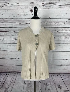 Neu Kuna Khaki Kurzarm Strickpullover Größe M Baumwolle Einfarbig - Bild 1 von 5