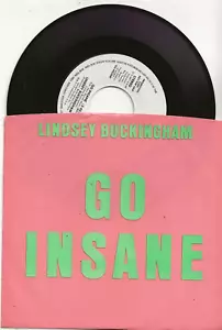 LINDSEY BUCKINGHAM FLEETWOOD MAC GO INSANE RARE USA PROMO-ONLY SINGLE FROM 1984 - Picture 1 of 2
