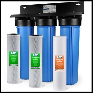 iSpring 20" Big Blue Whole House Water Filter System with Sediment Carbon Filter - Picture 1 of 13