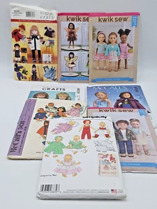 Lote de 6 patrones de ropa para muñecas McCall's Crafts Simplicity Kwik Coser Vogue - Imagen 1 de 20
