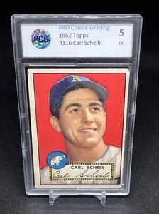 1952 Topps Baseball #116 Carl Scheib PCG 5 EX (Red Back)