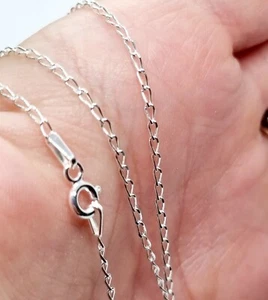 Sterling Silver Chain Necklace Open Curb Stamped 925 - 1.5mm - 20inch - 20" - Bild 1 von 11